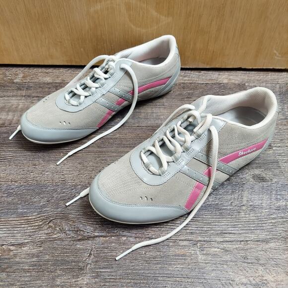 Skechers SN 21889 Women's US 10 Gray & Pink Memory Foam Casual Fashion Sneakers - Picture 1 of 9